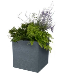 EDA-plastiques Kunststoff-Topf Graphit, Gerillt 8 EDA-plastiques Kunststoff-Topf Graphit, Gerillt -Garten im Freien 6763643 WE FS 002 PflanztopfGrap40x40