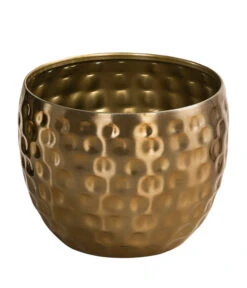 Dehner Metall-Übertopf Kody, Bauchig, Gold