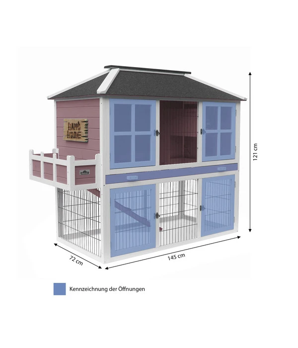 Dehner Nagerheim Happy Home Palazzo, Rotbraun, Ca. B145/H121/T72 Cm 7 Dehner Nagerheim Happy Home Palazzo, Rotbraun, Ca. B145/H121/T72 Cm – Bild 5