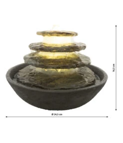 Dehner Polyresin-Zimmerbrunnen Hoku Mit LED-Beleuchtung, Ca. H16,5 Cm -Garten im Freien 6862262 WE DE 001 ZimmerbrunnenHoku