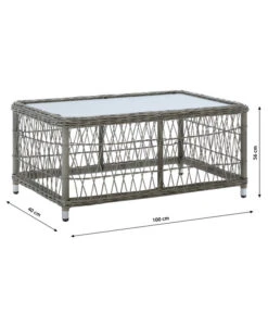 Dehner Geflechtlounge Santos, 4-teilig -Garten im Freien 6875074 WE BG 003 LoungeSantosNEU