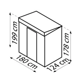 Globel Gerätehaus Planus -Garten im Freien 6882286 WE DE 001 GlobelSkizzePlanus andereMasse