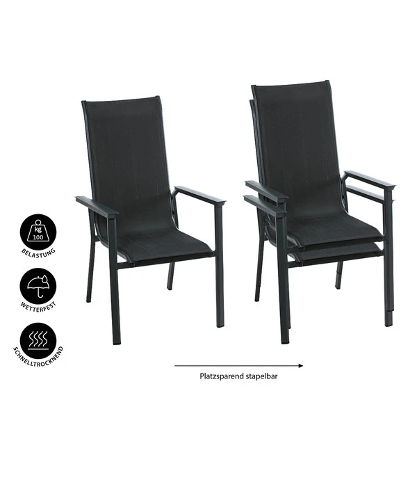 Dehner Stapelstuhl Cleveland, Dunkelgrau 7 Dehner Stapelstuhl Cleveland, Dunkelgrau – Bild 5