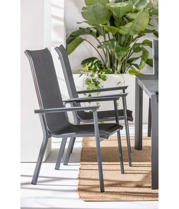 Dehner Stapelstuhl Cleveland, Dunkelgrau 5 Dehner Stapelstuhl Cleveland, Dunkelgrau – Bild 3