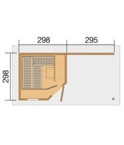 Weka Saunahaus Salo 2, Ca. B646/H237/T338 Cm 12 Weka Saunahaus Salo 2, Ca. B646/H237/T338 Cm -Garten im Freien 6913826 WE DE 001 WekaSaunahausSaloGrundriss