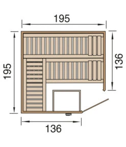Weka Ecksauna Kami Mit Glastür 13 Weka Ecksauna Kami Mit Glastür -Garten im Freien 6914378 WE DE 001 WekaSaunaKemiEckGrundriss