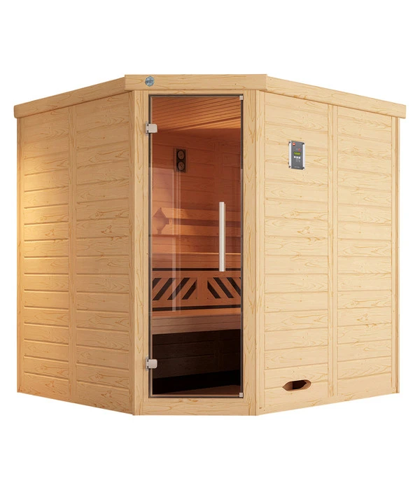 Weka Ecksauna Kami Mit Glastür 3 Weka Ecksauna Kami Mit Glastür
