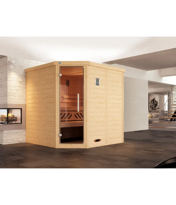 Weka Ecksauna Kami Mit Glastür 4 Weka Ecksauna Kami Mit Glastür – Bild 2