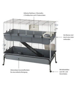 Ferplast Nagerheim Rabbit 120 Double, Grau, Ca. B118/H117/T58 Cm 12 Ferplast Nagerheim Rabbit 120 Double, Grau, Ca. B118/H117/T58 Cm -Garten im Freien 6953160 WE IG 003 FerplastNagerKRabbit120DoubleM