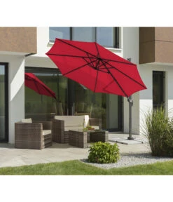 Schneider Ampelschirm Rhodos Junior, Rund, Ca. Ø300 Cm -Garten im Freien 6953574 WE MO 001 SchneiderAmpelschirmRhodosJunior300cmrot