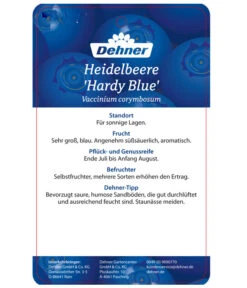 Heidelbeere 'Hardyblue' 9 Heidelbeere 'Hardyblue' -Garten im Freien 7665490 HeidelbeereHardyblue Etikett 2