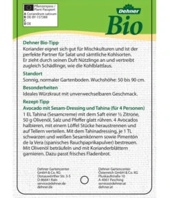 Bioland Koriander 7 Bioland Koriander -Garten im Freien 8001984 BioKoriander Etikett neu 2